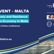 event announcement poster with typical malta boat in port