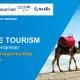 poster tourism webinar with camels on beach