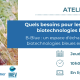 workshop announcement poster with blue biotech photo