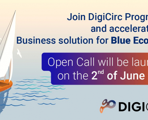 digicirc call announcement poster with text ansd sailing boat