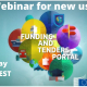 webinar announcement poster with event text webinar for new users funding and tenders portal