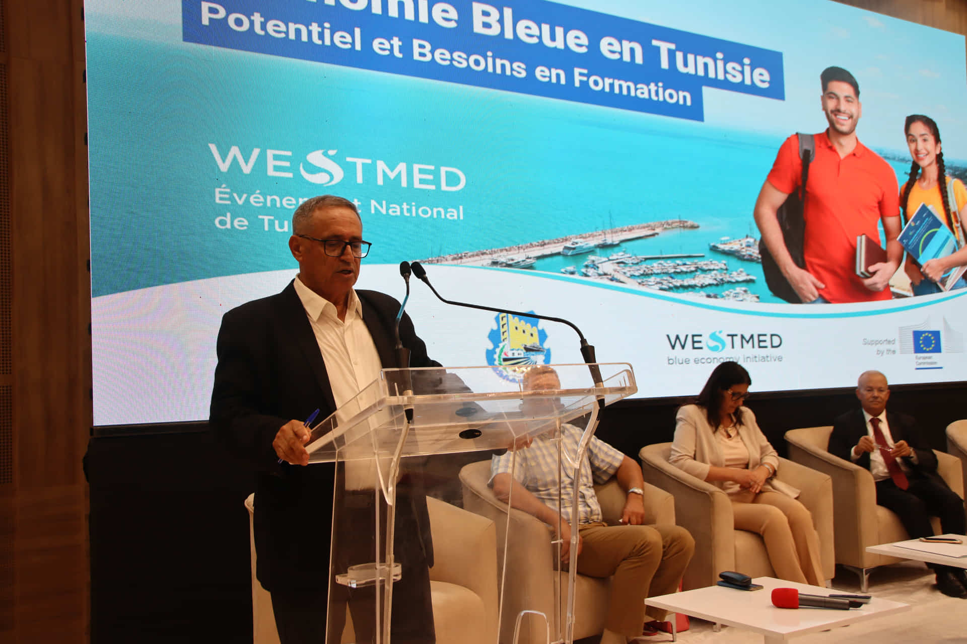 speaker on stahe during WestMED National event Tunisia 2023 in Sfax