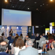 conference room with people watching at presentaion of blue strategy proposal for the Valencian community in Spain 20 oct 2023