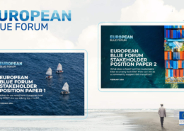 European Blue Announcement with  2 cover pages of eu blue forum position papares 2024