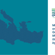 announcement poster event with image of the mediterranean sea map highlighted