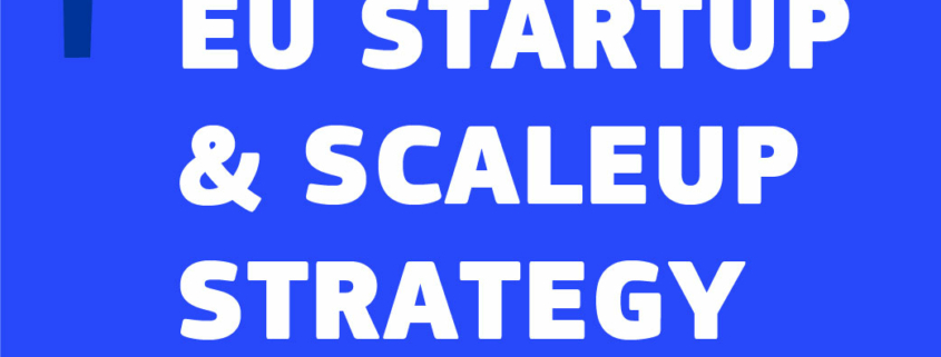 startup and scalup strategy call for evidence announcement poster with text only on blue backround