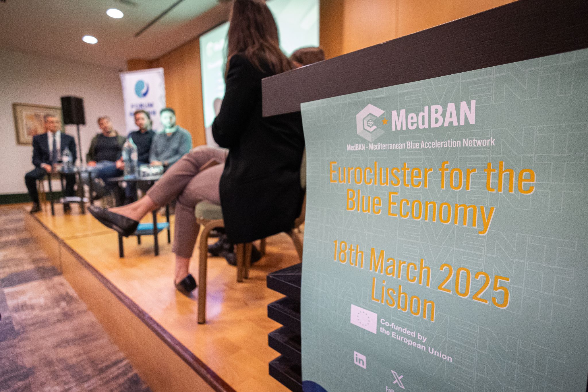 Project leaders on stage to discuss results of the MedBAN support at the final MedBAN conference in 2025
