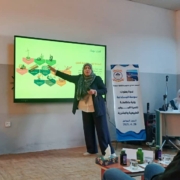 Masauda Abuarosha presenting at a conference in Sousse (2025)