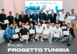 group of students showing their certificates