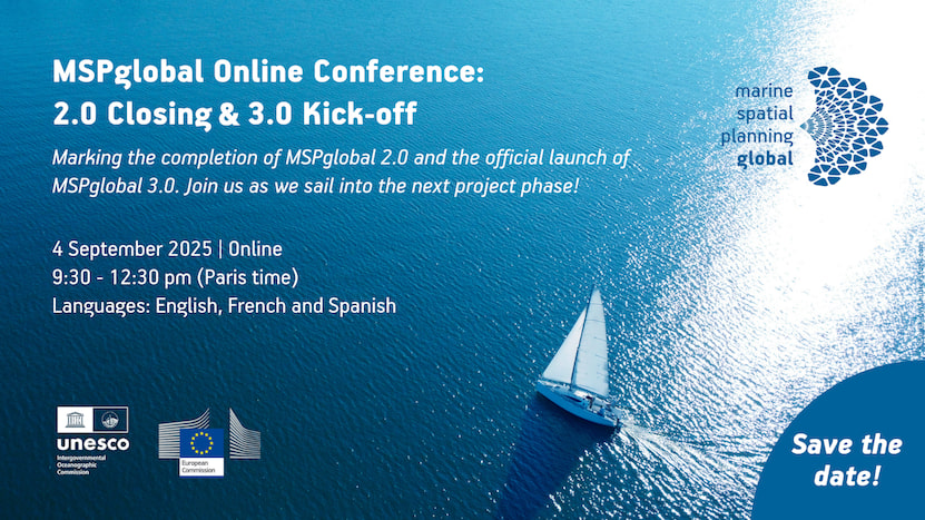 event announcement poster with aerial of sailing ship