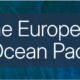 Ocean Pact announcement poster with text on top of photo with two whales swimming in water