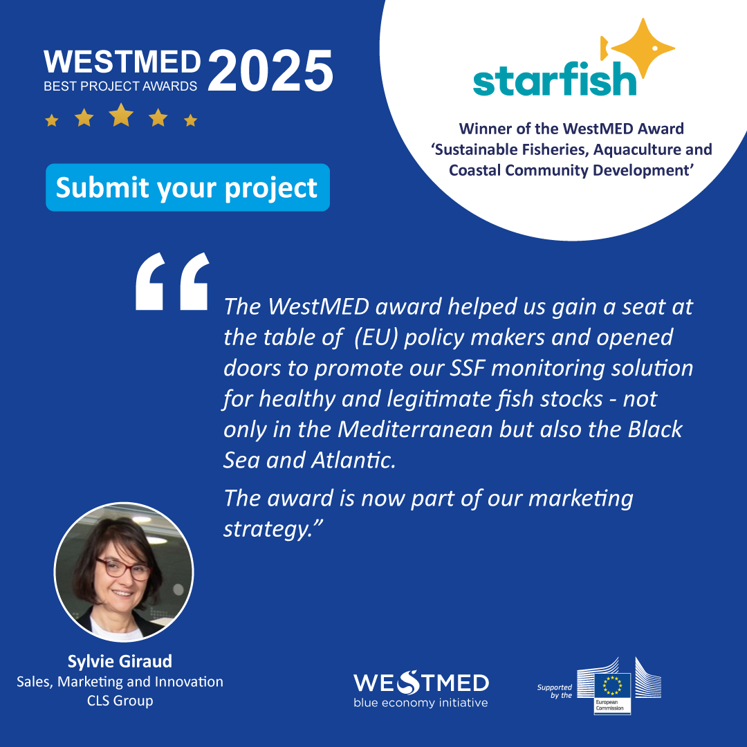 Testimonial with Starfish logo, quote and photo from Sylvie Giraud