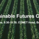 conference announcement poster with a green planted field