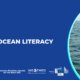 blue.skills event announcement poster with teenage girl overlooking the sea from a ship