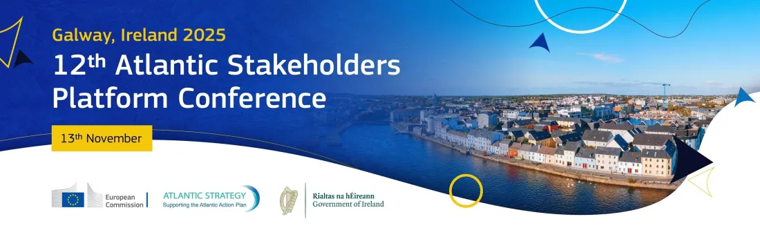 Save the date conference poster with arial photo of Galway, Ireland