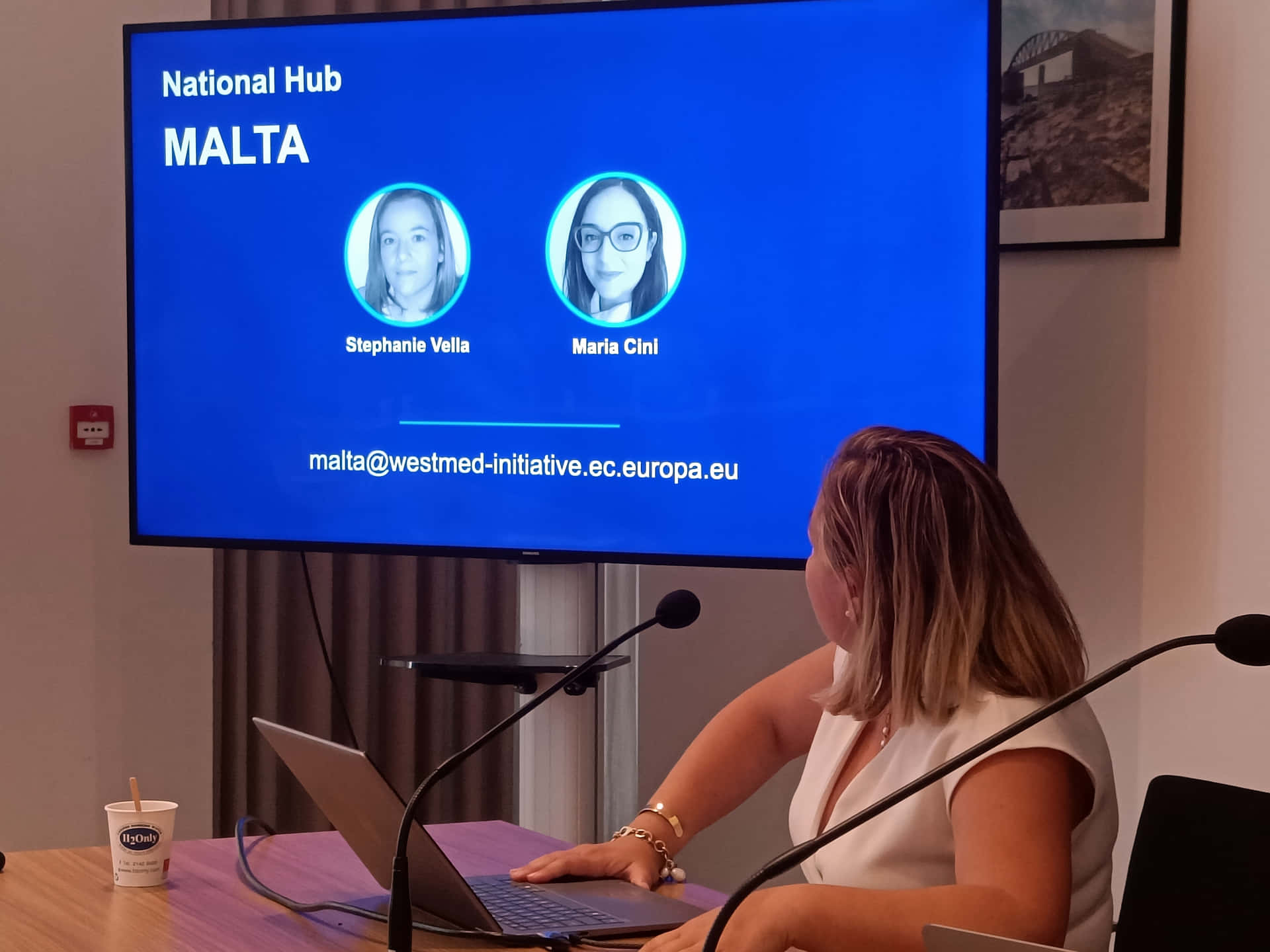 Stephanie Vella from WestMED presenting at Power4Med worksohop for marina managers in malta on July 1, 2025